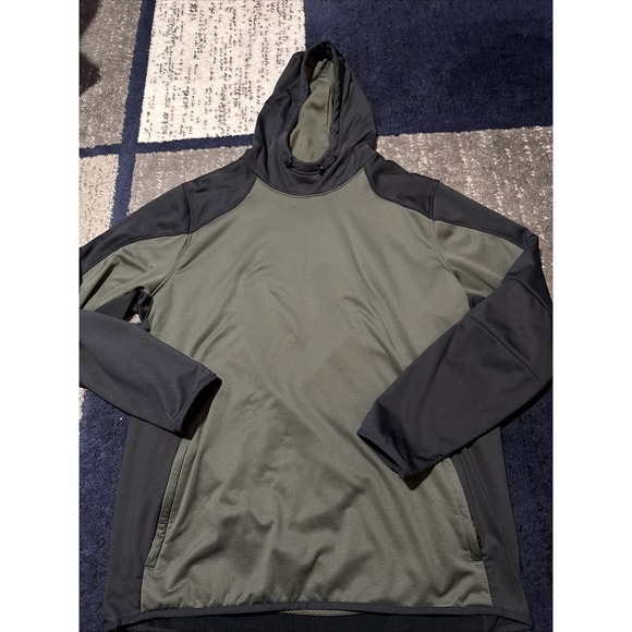 Men's Under Armour Coldgear Reactor Hoodie Pullover Black/Green -  Size XX-Large - Picture 2 of 9